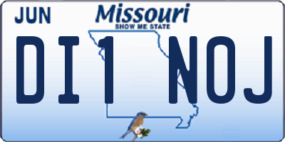 MO license plate DI1N0J