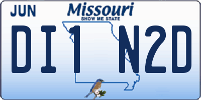 MO license plate DI1N2D