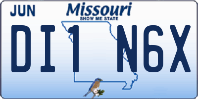 MO license plate DI1N6X
