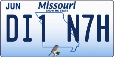 MO license plate DI1N7H