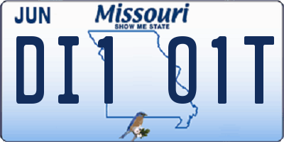MO license plate DI1O1T