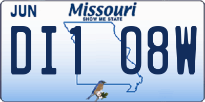 MO license plate DI1O8W
