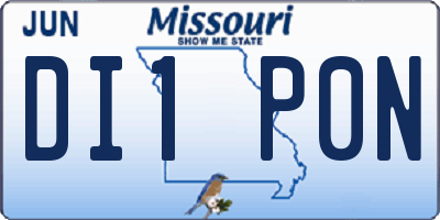 MO license plate DI1P0N