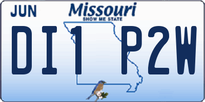 MO license plate DI1P2W