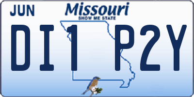 MO license plate DI1P2Y