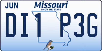 MO license plate DI1P3G