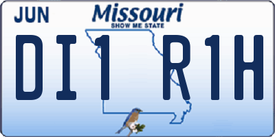 MO license plate DI1R1H