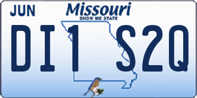 MO license plate DI1S2Q
