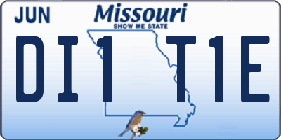 MO license plate DI1T1E