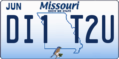 MO license plate DI1T2U
