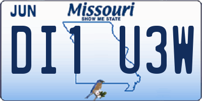 MO license plate DI1U3W