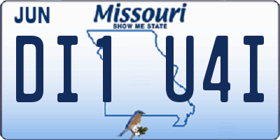 MO license plate DI1U4I