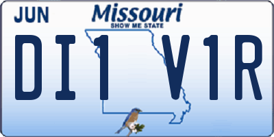 MO license plate DI1V1R