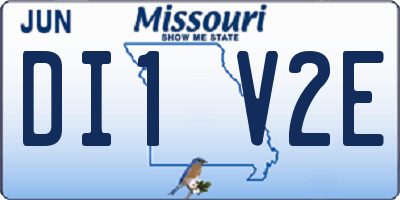 MO license plate DI1V2E