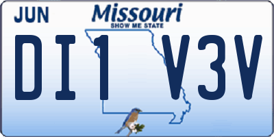 MO license plate DI1V3V