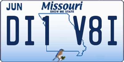 MO license plate DI1V8I