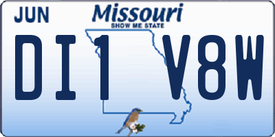 MO license plate DI1V8W