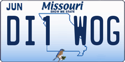 MO license plate DI1W0G