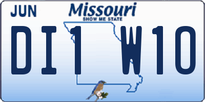 MO license plate DI1W1O