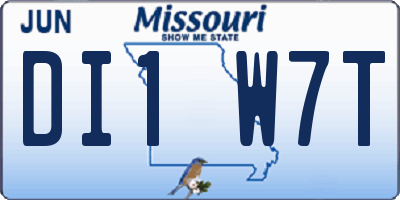 MO license plate DI1W7T