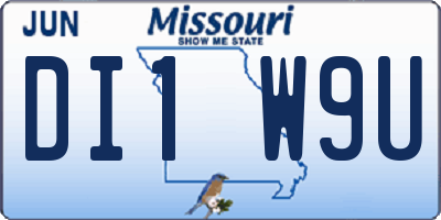 MO license plate DI1W9U