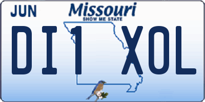 MO license plate DI1X0L
