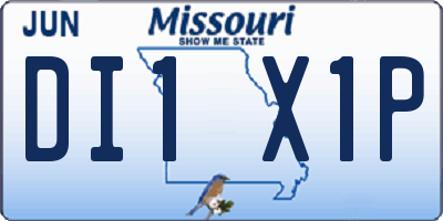 MO license plate DI1X1P