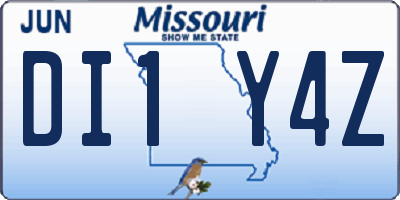 MO license plate DI1Y4Z