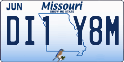 MO license plate DI1Y8M