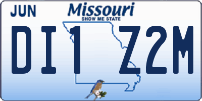 MO license plate DI1Z2M