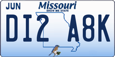 MO license plate DI2A8K