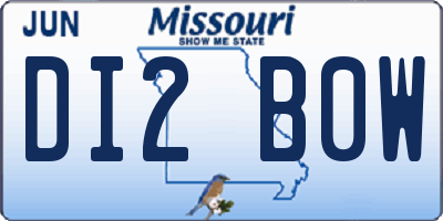 MO license plate DI2B0W