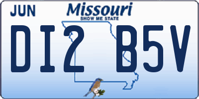 MO license plate DI2B5V
