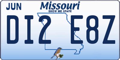 MO license plate DI2E8Z