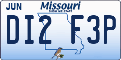 MO license plate DI2F3P