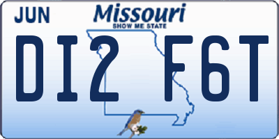 MO license plate DI2F6T