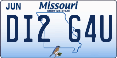 MO license plate DI2G4U