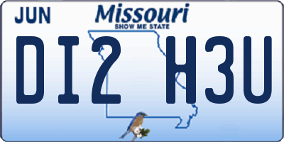 MO license plate DI2H3U