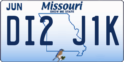 MO license plate DI2J1K