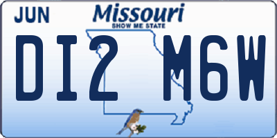 MO license plate DI2M6W
