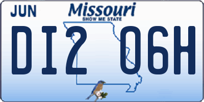 MO license plate DI2O6H