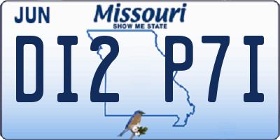 MO license plate DI2P7I