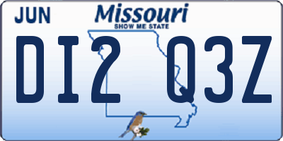 MO license plate DI2Q3Z