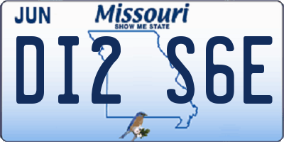MO license plate DI2S6E