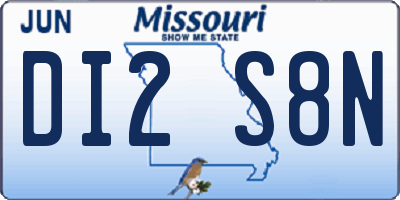 MO license plate DI2S8N