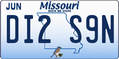 MO license plate DI2S9N