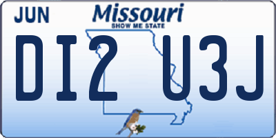 MO license plate DI2U3J
