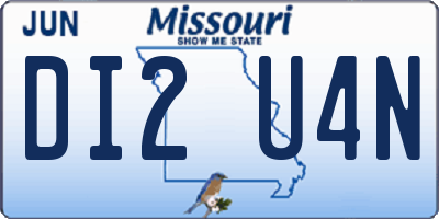 MO license plate DI2U4N