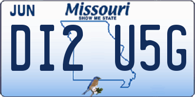 MO license plate DI2U5G