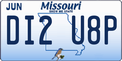 MO license plate DI2U8P